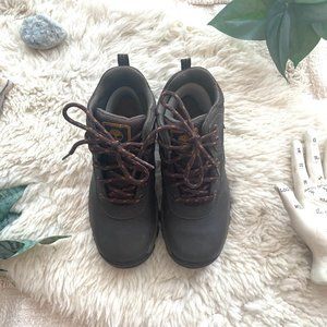 Kids Timberland unisex boys hiking boots in brown with orange accents